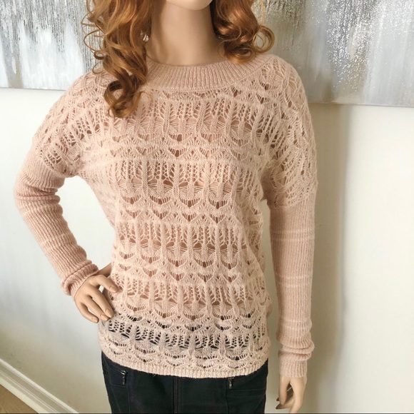 Marciano Nude Open Knit Sparkly Sweater - Picture 2 of 9